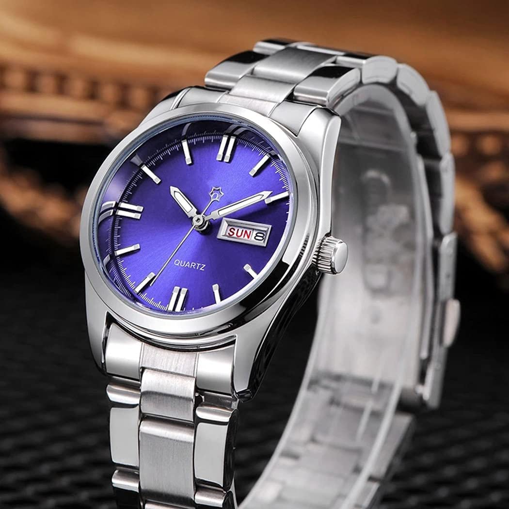 CARLIEN Carlien Women's Luxury Luminous Waterproof Calendar Stainless Steel Dress Quartz Watch Blue - View 4 of 9