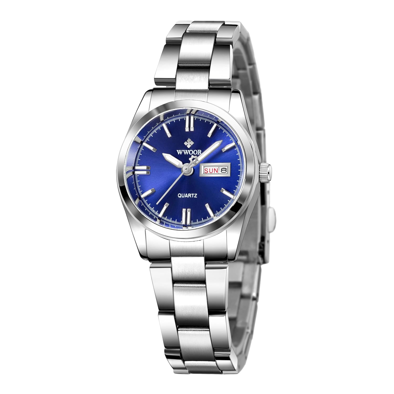 CARLIEN Carlien Women's Luxury Luminous Waterproof Calendar Stainless Steel Dress Quartz Watch Blue