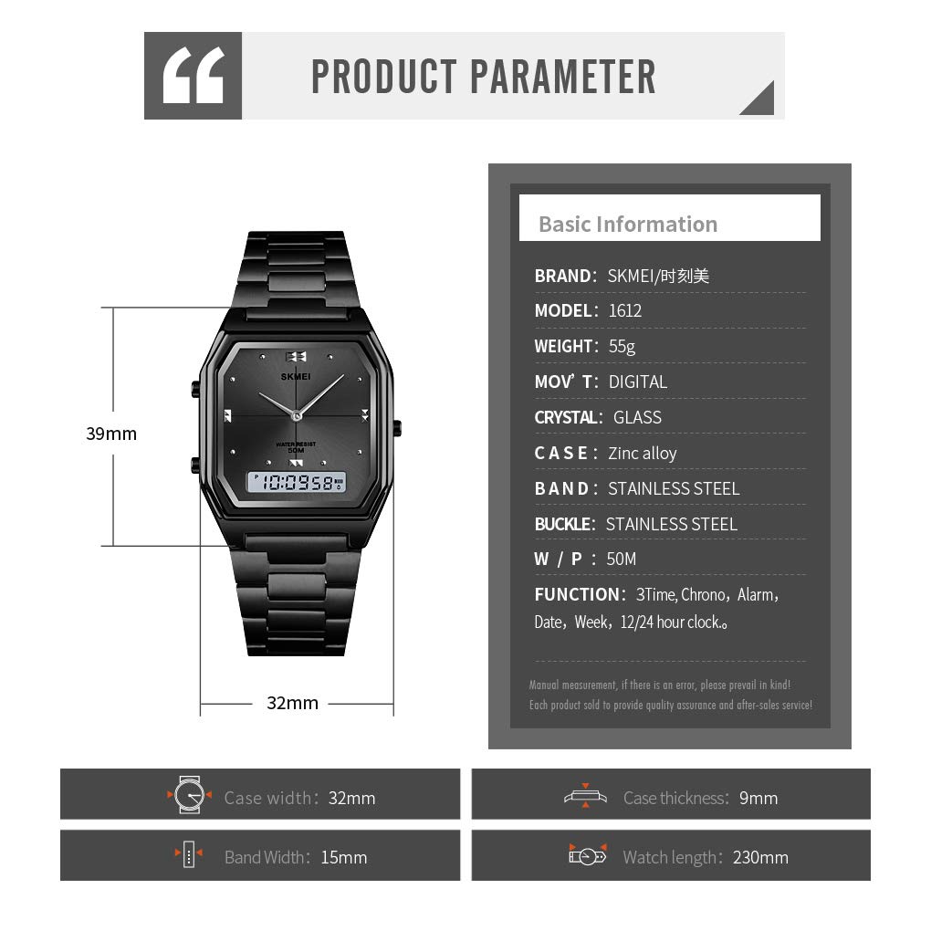 Gosasa Women's Digital Sports Watch Waterproof Stainless Steel LED Wristwatch for Outdoor Activities Silver Medium - View 4 of 7