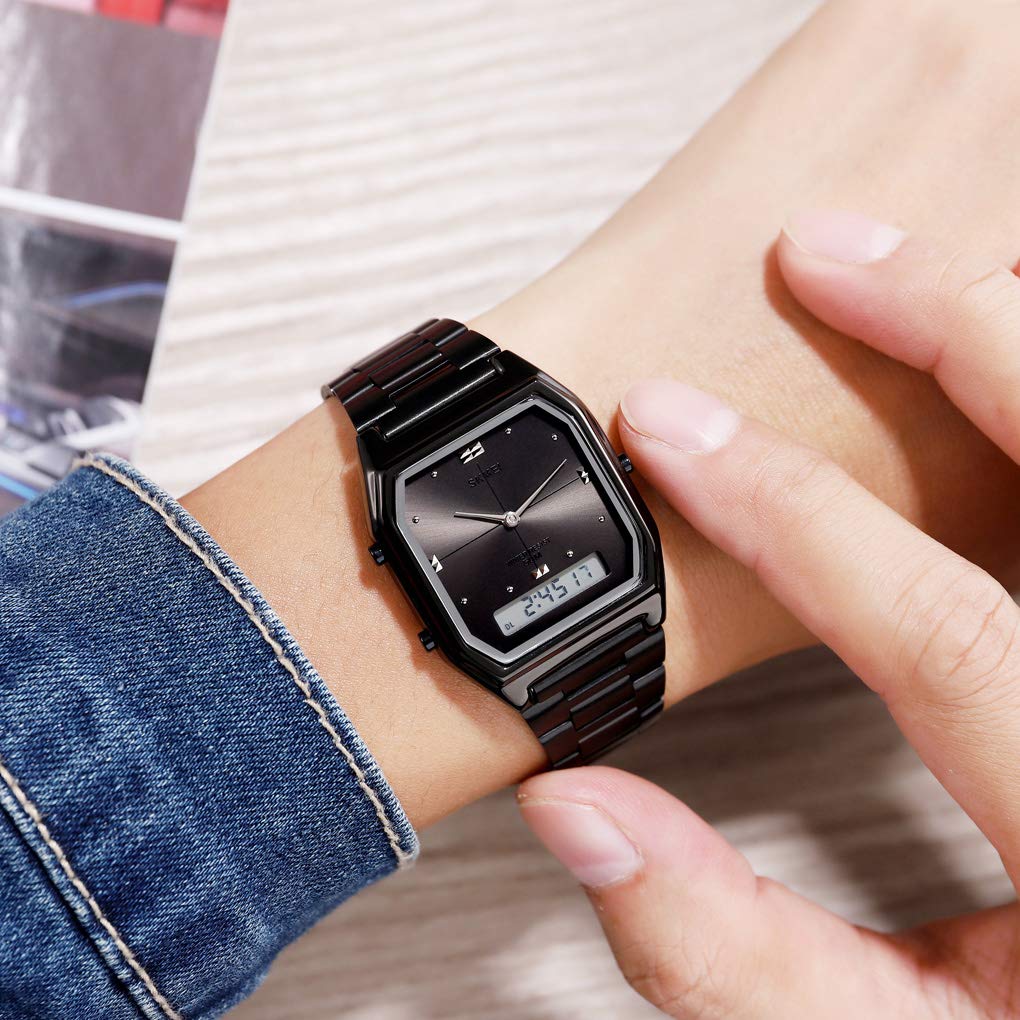 Gosasa Women's Digital Sports Watch Waterproof Stainless Steel LED Wristwatch for Outdoor Activities Silver Medium - View 5 of 7