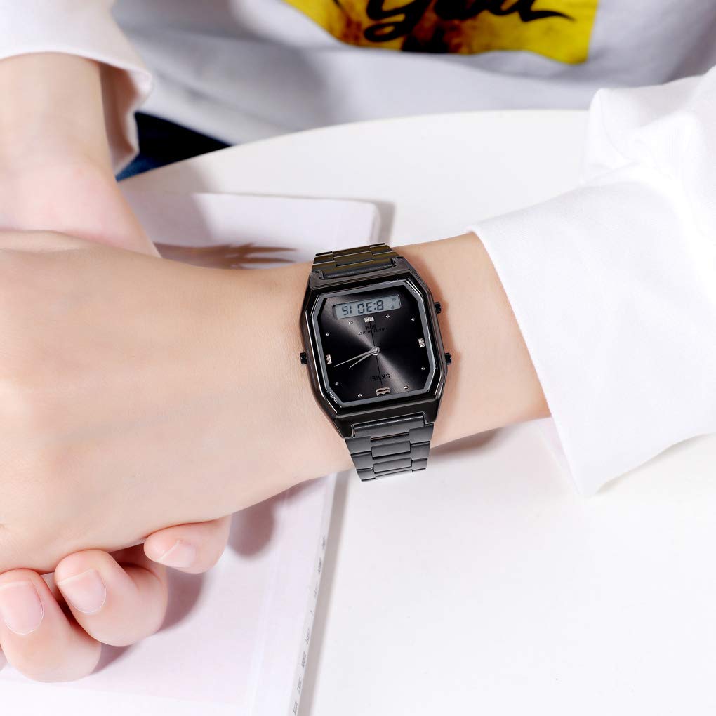 Gosasa Women's Digital Sports Watch Waterproof Stainless Steel LED Wristwatch for Outdoor Activities Silver Medium - View 6 of 7