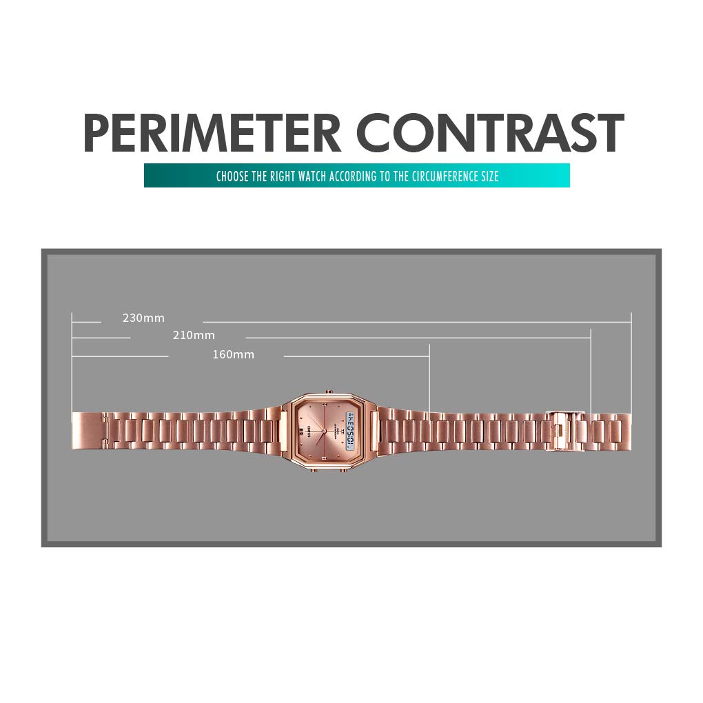 Gosasa Women's Digital Sports Watch Waterproof Stainless Steel LED Wristwatch for Outdoor Activities Silver Medium - View 7 of 7