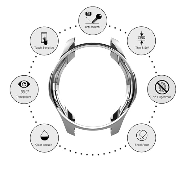 Chofit Chofit TPU Case for Galaxy Watch 42mm - Shock-Proof & Shatter-Resistant Bumper Cover (1 Pack 6 in 1) - SM-R810/SM-R815 Compatible - View 10 of 10