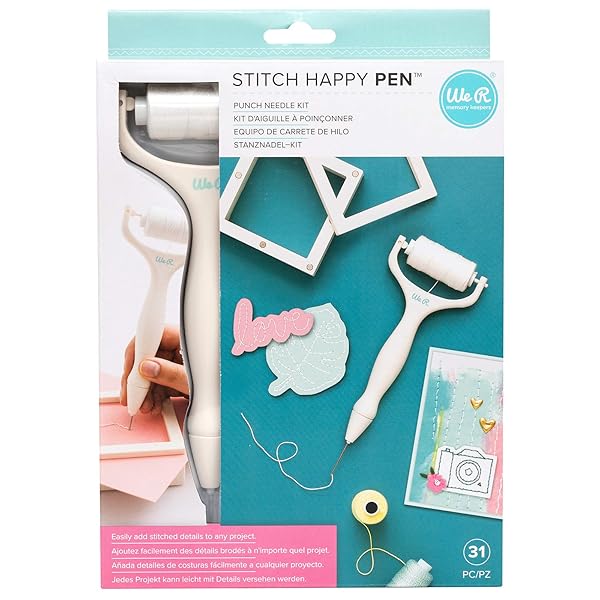 We R Memory Keepers Stitch Happy Pen Kit by We R Memory Keepers - 30-Piece Punch Needle Frame & Threaders Set