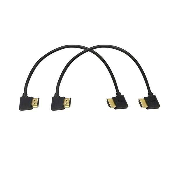 SinLoon SinLoon Gold Plated High Speed 90 Angle Right HDMI Male to Left HDMI Male Adapter Cable Supports Ethernet, 3D and Audio Return (0.3M 2Pack LL-LL) - View 4 of 9