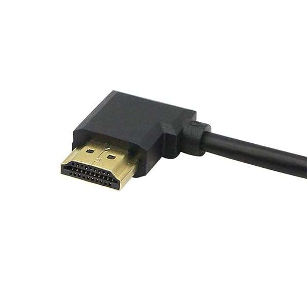 SinLoon SinLoon Gold Plated High Speed 90 Angle Right HDMI Male to Left HDMI Male Adapter Cable Supports Ethernet, 3D and Audio Return (0.3M 2Pack LL-LL) - View 5 of 9
