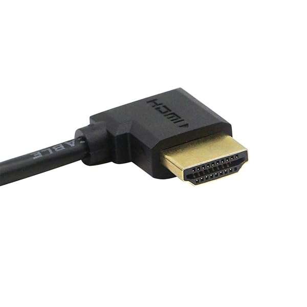 SinLoon SinLoon Gold Plated High Speed 90 Angle Right HDMI Male to Left HDMI Male Adapter Cable Supports Ethernet, 3D and Audio Return (0.3M 2Pack LL-LL) - View 6 of 9