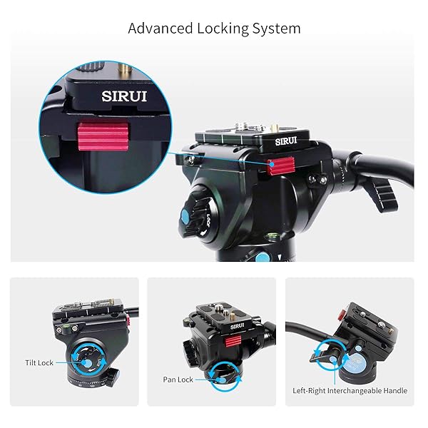 Sirui Buy SIRUI AM-5V Fluid Video Head: Lightweight Tripod with Quick Release for Smooth Video Shooting - View 6 of 10