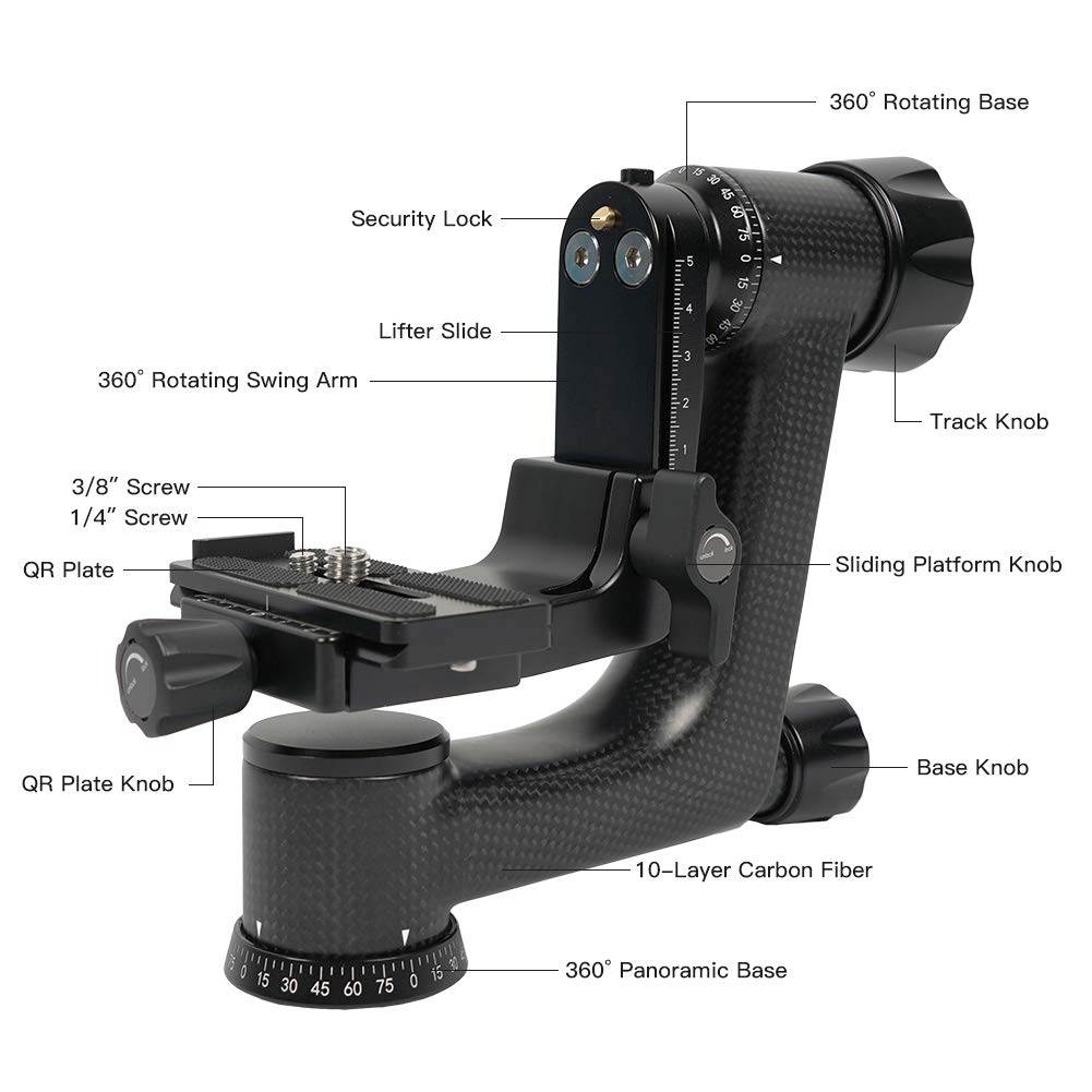Sirui Buy SIRUI PH-Series Carbon Fiber Gimbal Head PH-10 for Ultimate Stability & Precision - View 2 of 8