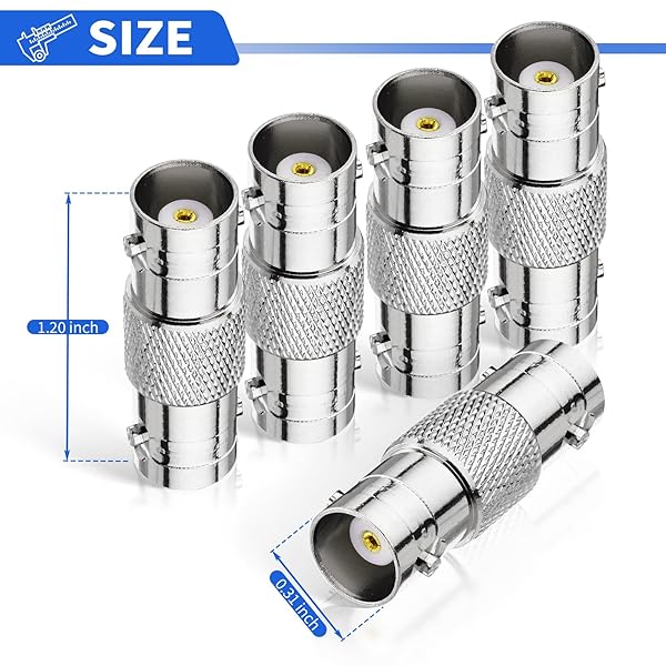 Superbat Superbat BNC Adapter 5pcs - Female to Female Coaxial Connector for CCTV & Video Broadcast Systems - View 5 of 6