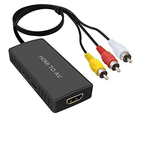 Dingsun HDMI to RCA Converter: Compatible with Apple TV, Roku, Fire Stick & More - Supports PAL/NTSC