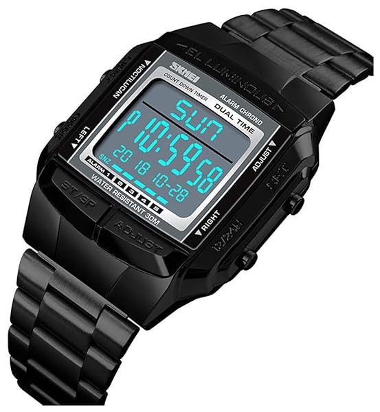 MASTOP MASTOP Mens Digital Sports Watch Waterproof Chronograph Alarm Stopwatch Business Wrist Watch Black Quartz Movement - View 3 of 8