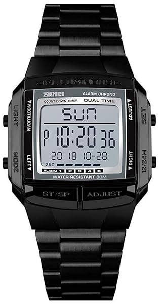 MASTOP MASTOP Mens Digital Sports Watch Waterproof Chronograph Alarm Stopwatch Business Wrist Watch Black Quartz Movement - View 4 of 8
