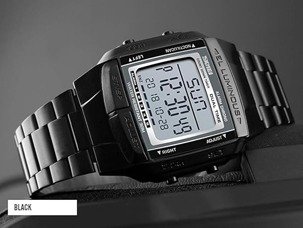 MASTOP MASTOP Mens Digital Sports Watch Waterproof Chronograph Alarm Stopwatch Business Wrist Watch Black Quartz Movement - View 5 of 8