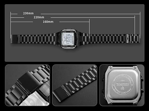 MASTOP MASTOP Mens Digital Sports Watch Waterproof Chronograph Alarm Stopwatch Business Wrist Watch Black Quartz Movement - View 8 of 8