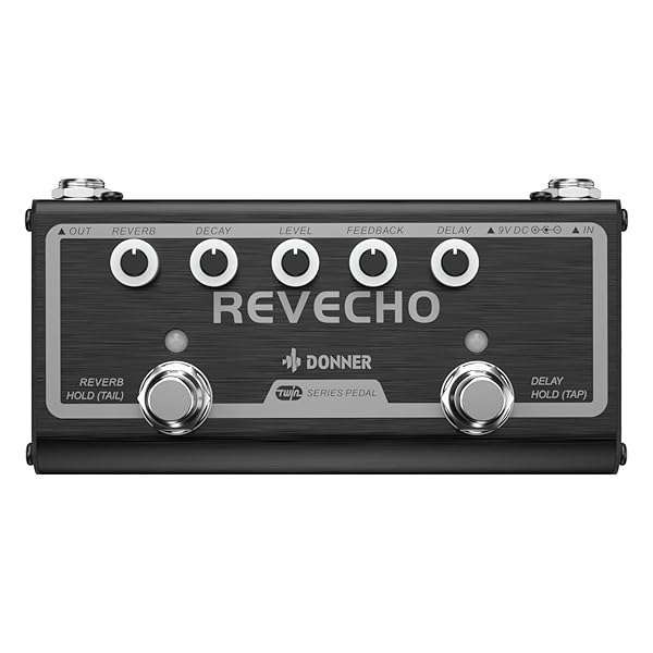 Donner Donner Reverb Delay Pedal: 2-in-1 Effects for Electric Guitar with Tap Tempo & Dual Modes - View 3 of 8