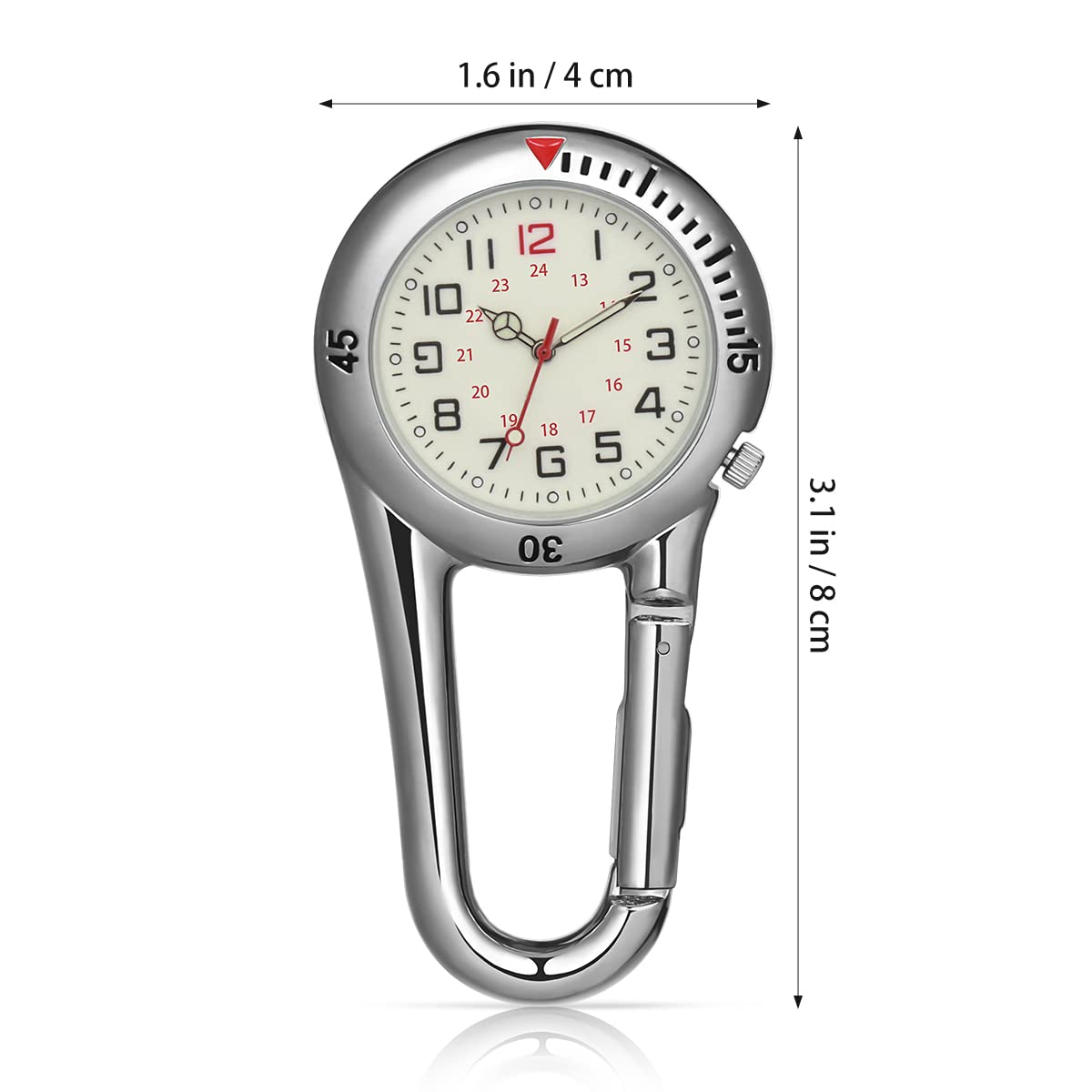 NICERIO NICERIO Clip-on Fob Watch with Night Light for Doctors Nurses Ideal for Rock Climbing and Mountaineering White - View 3 of 9