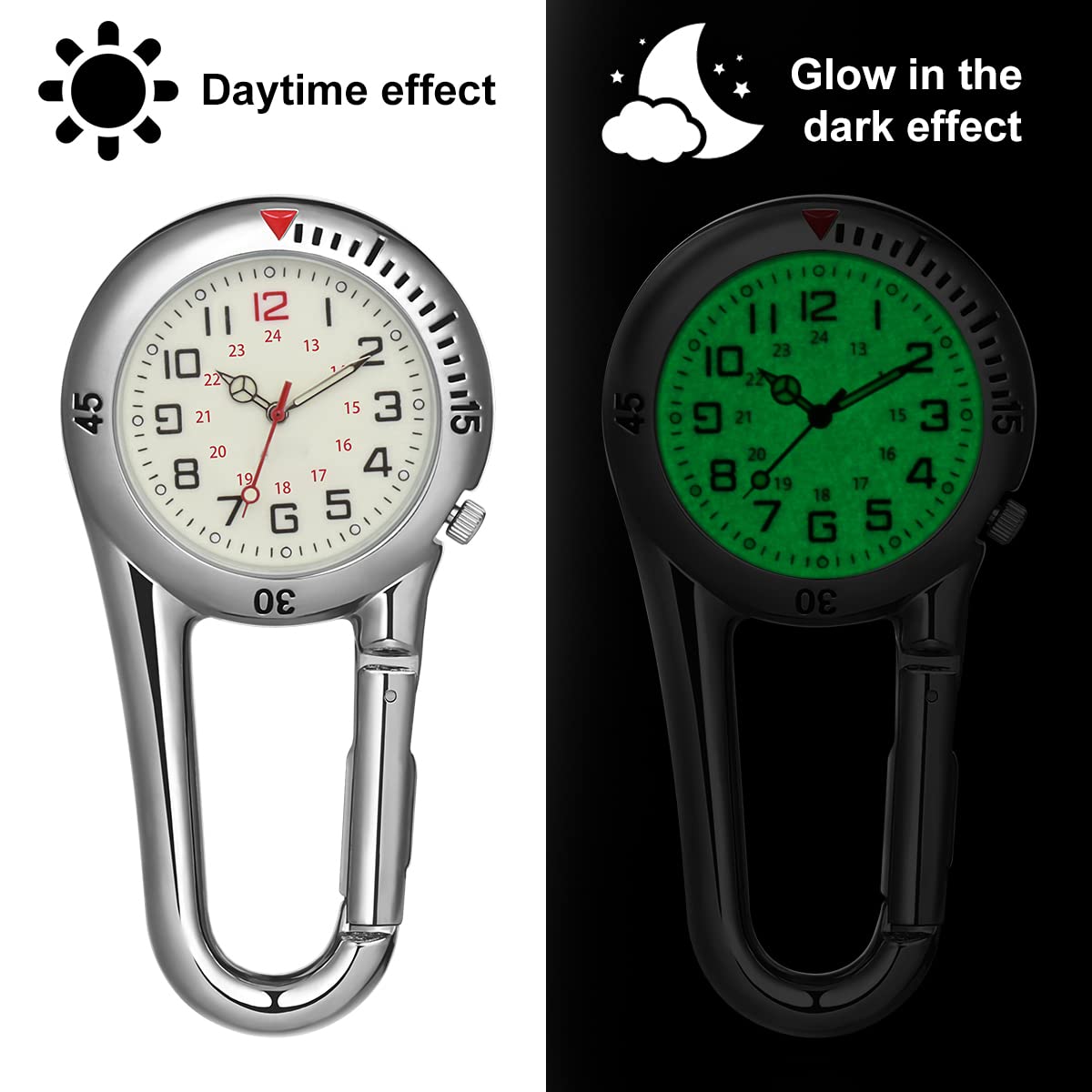 NICERIO NICERIO Clip-on Fob Watch with Night Light for Doctors Nurses Ideal for Rock Climbing and Mountaineering White - View 5 of 9