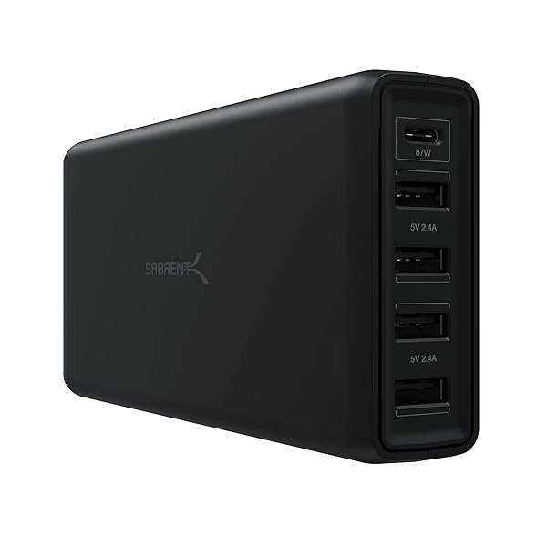 SABRENT Buy SABRENT 114W 5-Port USB A & Type C PD Smart Charger - Fast Charging Station (AX-LPD5) - View 2 of 9