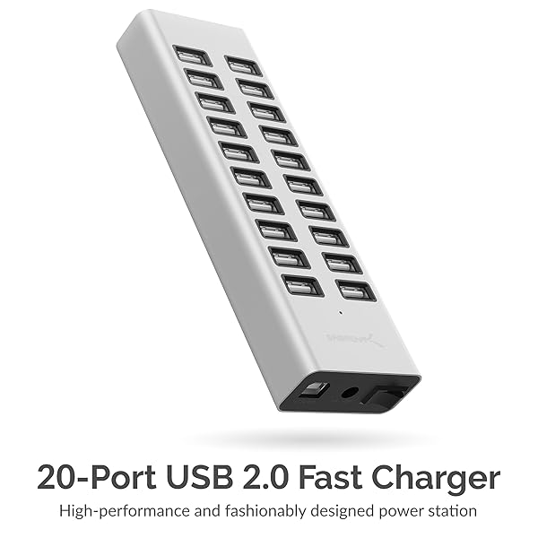 SABRENT SABRENT 90W 20-Port USB 2.0 Fast Charger with 12V Power Supply - Ultimate Charging Solution - View 3 of 7