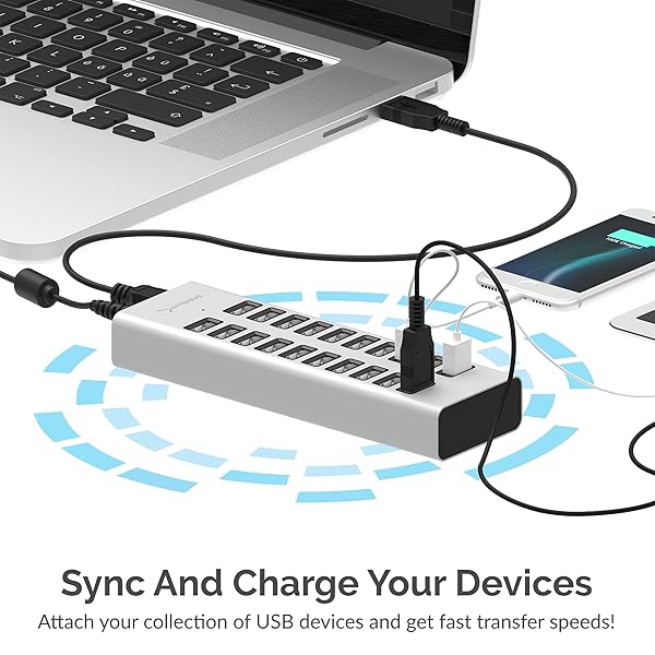 SABRENT SABRENT 90W 20-Port USB 2.0 Fast Charger with 12V Power Supply - Ultimate Charging Solution - View 7 of 7