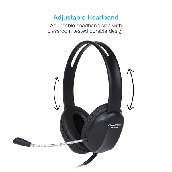 Cyber Acoustics Cyber Acoustics AC-4000 Stereo Headset: Noise-Canceling Mic for PC, Mac & Tablets - Ideal for Classroom & Home Use - View 2 of 6