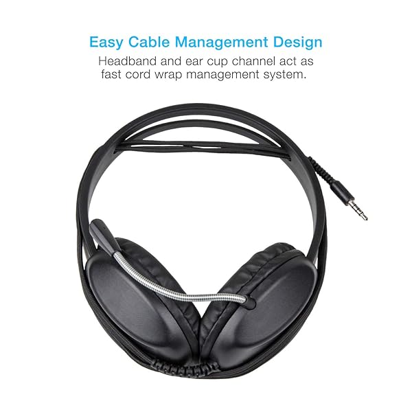 Cyber Acoustics Cyber Acoustics AC-4000 Stereo Headset: Noise-Canceling Mic for PC, Mac & Tablets - Ideal for Classroom & Home Use - View 5 of 6