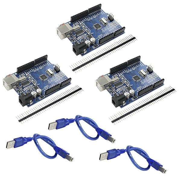 KeeYees KeeYees UNO R3 ATmega328P Microcontroller Development Board with USB Cable and Jumper Wires Compatible with Arduino IDE - View 3 of 9