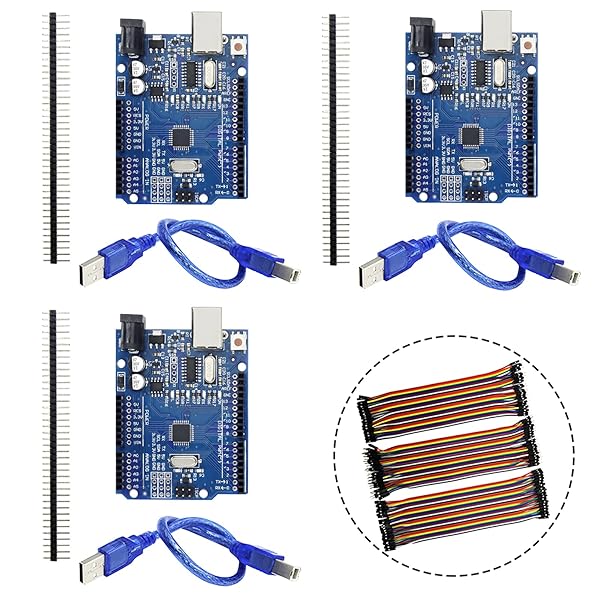 KeeYees UNO R3 ATmega328P Microcontroller Development Board with USB Cable and Jumper Wires Compatible with Arduino IDE