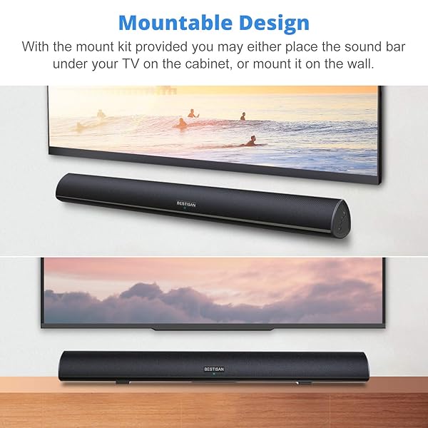 BESTISAN BESTISAN 80W Soundbar for TV - Bluetooth 5.0, Strong Bass, Wall Mountable Home Theater System - View 6 of 8