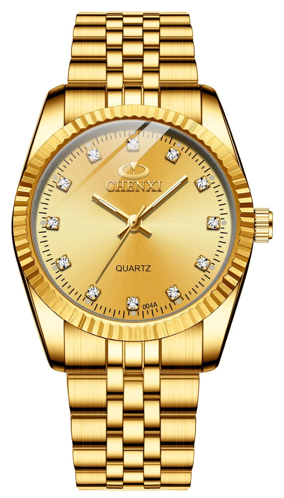 MASTOP Couple Watches Classic Golden Stainless Steel His and Hers Waterproof Quartz Watch Full Gold - View 2 of 8