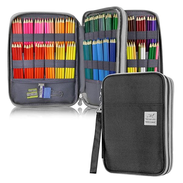 YOUSHARES YOUSHARES 192 Slots Colored Pencil Case - Large Capacity Organizer for Artists & Students | Zippered Holder for Gel Pens & Markers