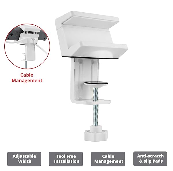 SIIG SIIG Power Strip Holder with Desk Clamp for Easy Cable Management and Mounting on Desktop Tables Fits 1.6 to 2.4 Inch Power Outlet Strips - View 3 of 8