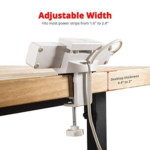 SIIG SIIG Power Strip Holder with Desk Clamp for Easy Cable Management and Mounting on Desktop Tables Fits 1.6 to 2.4 Inch Power Outlet Strips - View 4 of 8