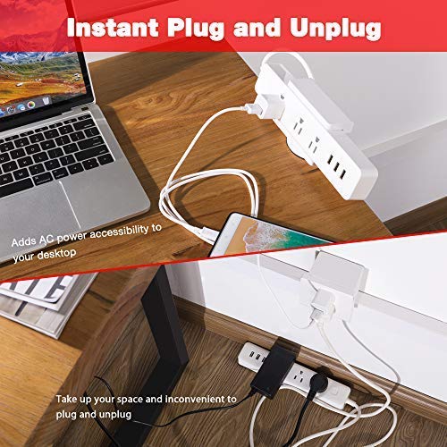 SIIG SIIG Power Strip Holder with Desk Clamp for Easy Cable Management and Mounting on Desktop Tables Fits 1.6 to 2.4 Inch Power Outlet Strips - View 5 of 8