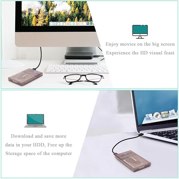 Tccmebius Tccmebius 2.5'' USB 3.0 Hard Drive Enclosure for 6TB SATA HDD/SSD - Tool-Free, UASP, Sleep Function - View 7 of 9