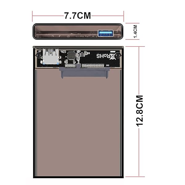 Tccmebius Tccmebius 2.5'' USB 3.0 Hard Drive Enclosure for 6TB SATA HDD/SSD - Tool-Free, UASP, Sleep Function - View 8 of 9