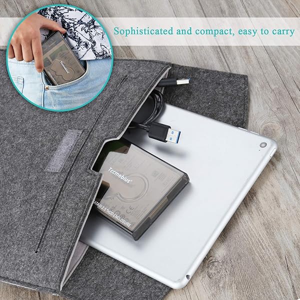 Tccmebius Tccmebius 2.5'' USB 3.0 Hard Drive Enclosure for 6TB SATA HDD/SSD - Tool-Free, UASP, Sleep Function - View 9 of 9