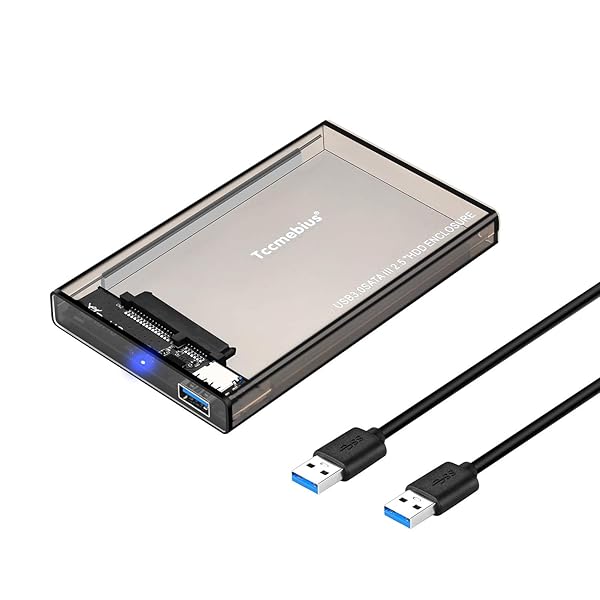 Tccmebius Tccmebius 2.5'' USB 3.0 Hard Drive Enclosure for 6TB SATA HDD/SSD - Tool-Free, UASP, Sleep Function