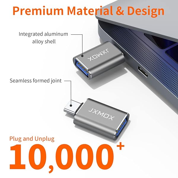 JXMOX USB C to USB Adapter 2-Pack: Thunderbolt 3 to USB 3.0 for MacBook, Chromebook, iPhone 15/16, Galaxy S9-S22 Ultra - View 7 of 8