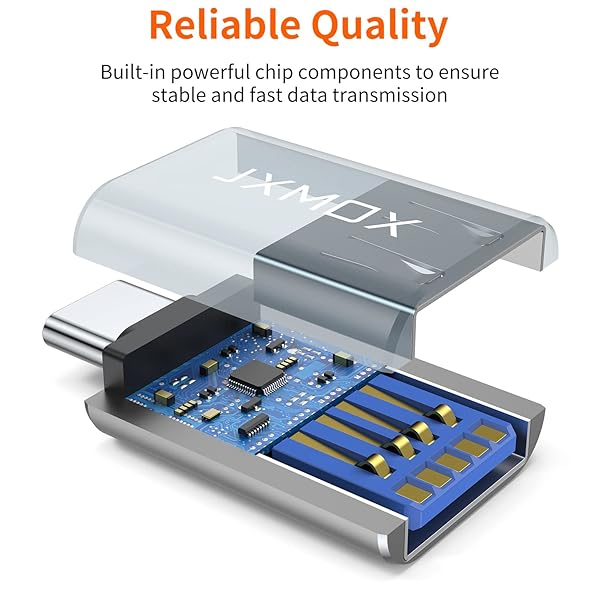 JXMOX USB C to USB Adapter 2-Pack: Thunderbolt 3 to USB 3.0 for MacBook, Chromebook, iPhone 15/16, Galaxy S9-S22 Ultra - View 8 of 8