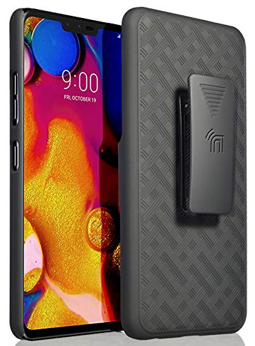 Nakedcellphone LG V40 Case with Clip Nakedcellphone Black Kickstand Cover and Rotating Belt Holster Combo for LG V40 ThinQ V405QA7 LM-V405UA V405TAB - View 2 of 6
