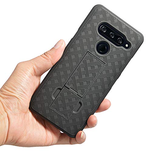Nakedcellphone LG V40 Case with Clip Nakedcellphone Black Kickstand Cover and Rotating Belt Holster Combo for LG V40 ThinQ V405QA7 LM-V405UA V405TAB - View 5 of 6