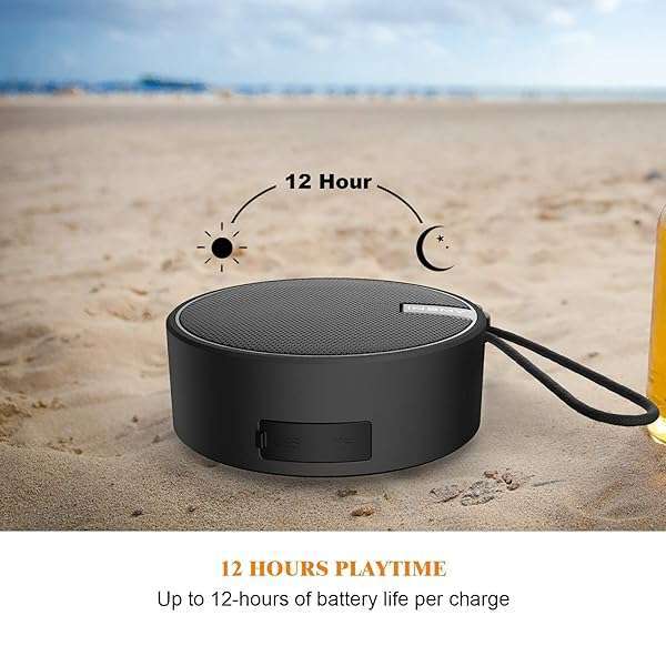 INSMY INSMY C12 Waterproof Bluetooth Speaker: Portable, Loud Sound, Suction Cup for Kayak & Beach - Perfect Gift! - View 7 of 10