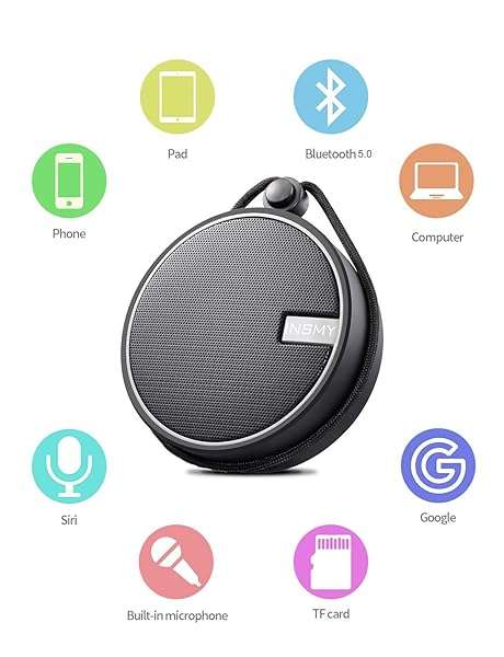 INSMY INSMY C12 Waterproof Bluetooth Speaker: Portable, Loud Sound, Suction Cup for Kayak & Beach - Perfect Gift! - View 9 of 10