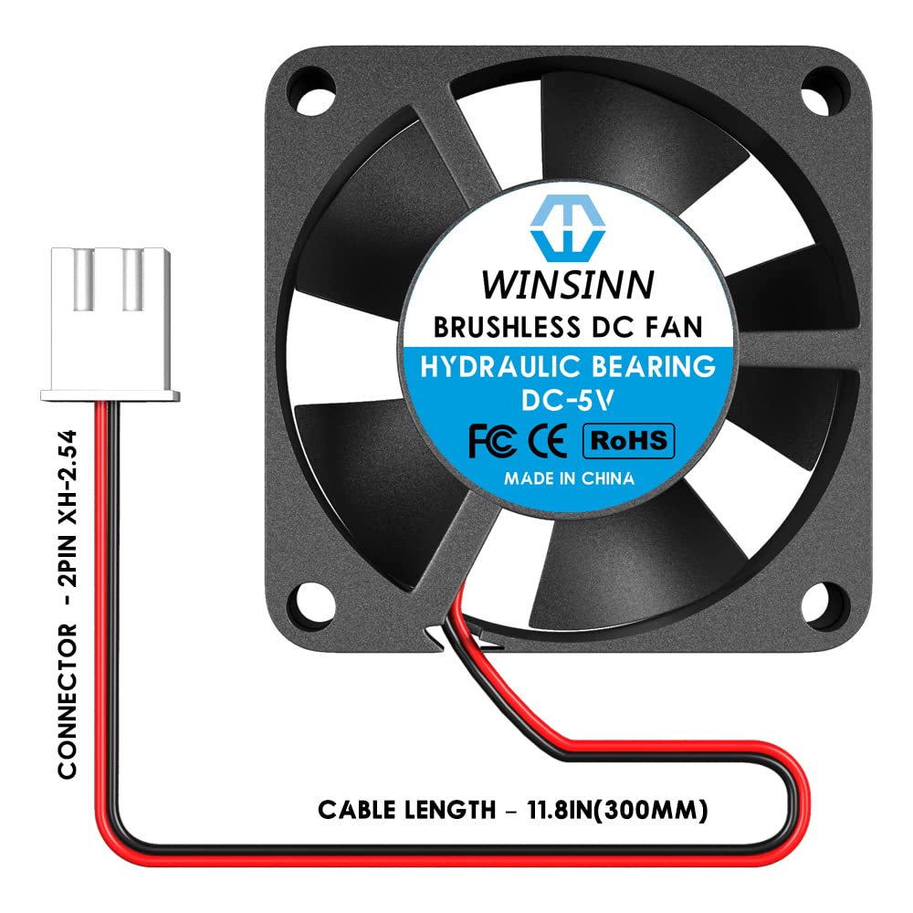 WINSINN WINSINN 30mm 5V Brushless Cooling Fans for 3D Printers Pack of 5 High Performance Hydraulic Bearing 3010 Micro Fans - View 3 of 6