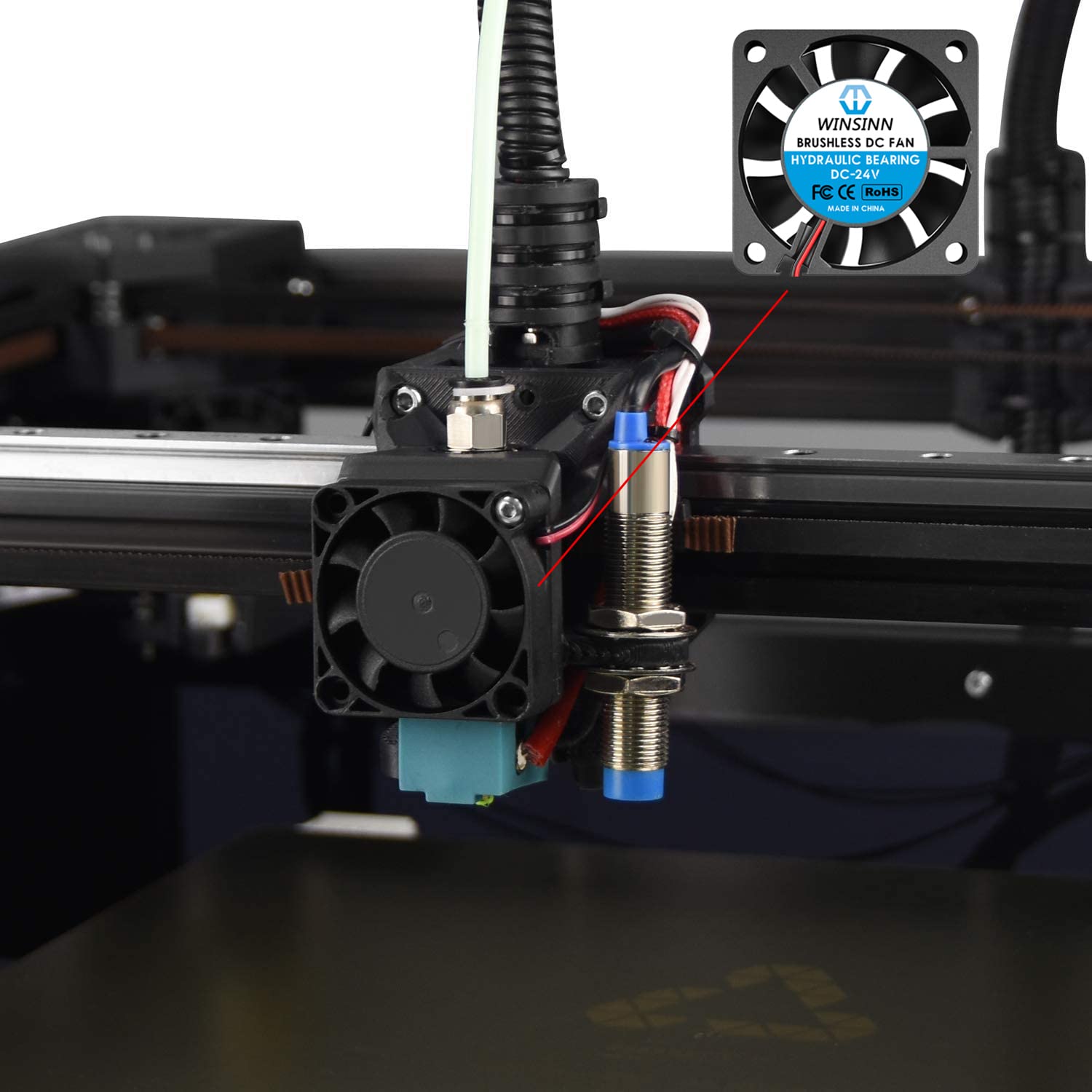 WINSINN WINSINN 40mm 5V Hydraulic Bearing Cooling Fan 5000 RPM Replacement for DVR Small Appliances Electronics 30cm Cable Brushless 5Pcs - View 5 of 6