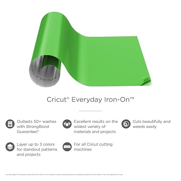 Cricut "Neon Green Cricut Everyday Iron On - 12"x24" HTV Vinyl for Shirts & Apparel - Compatible with Maker & Explore Machines" - View 4 of 8
