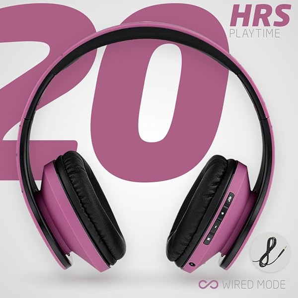 PowerLocus PowerLocus Bluetooth Over-Ear Headphones: Wireless & Wired, Foldable with Mic, FM, Micro SD - Perfect for iPhone, Samsung, iPad, PC (Purple) - View 8 of 10