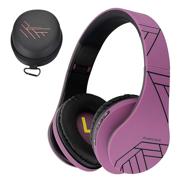 PowerLocus PowerLocus Bluetooth Over-Ear Headphones: Wireless & Wired, Foldable with Mic, FM, Micro SD - Perfect for iPhone, Samsung, iPad, PC (Purple) - View 2 of 10